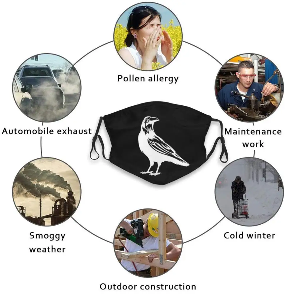 Ворона дизайн подарок многоразовая маска для лица с фильтрами Детская ворона