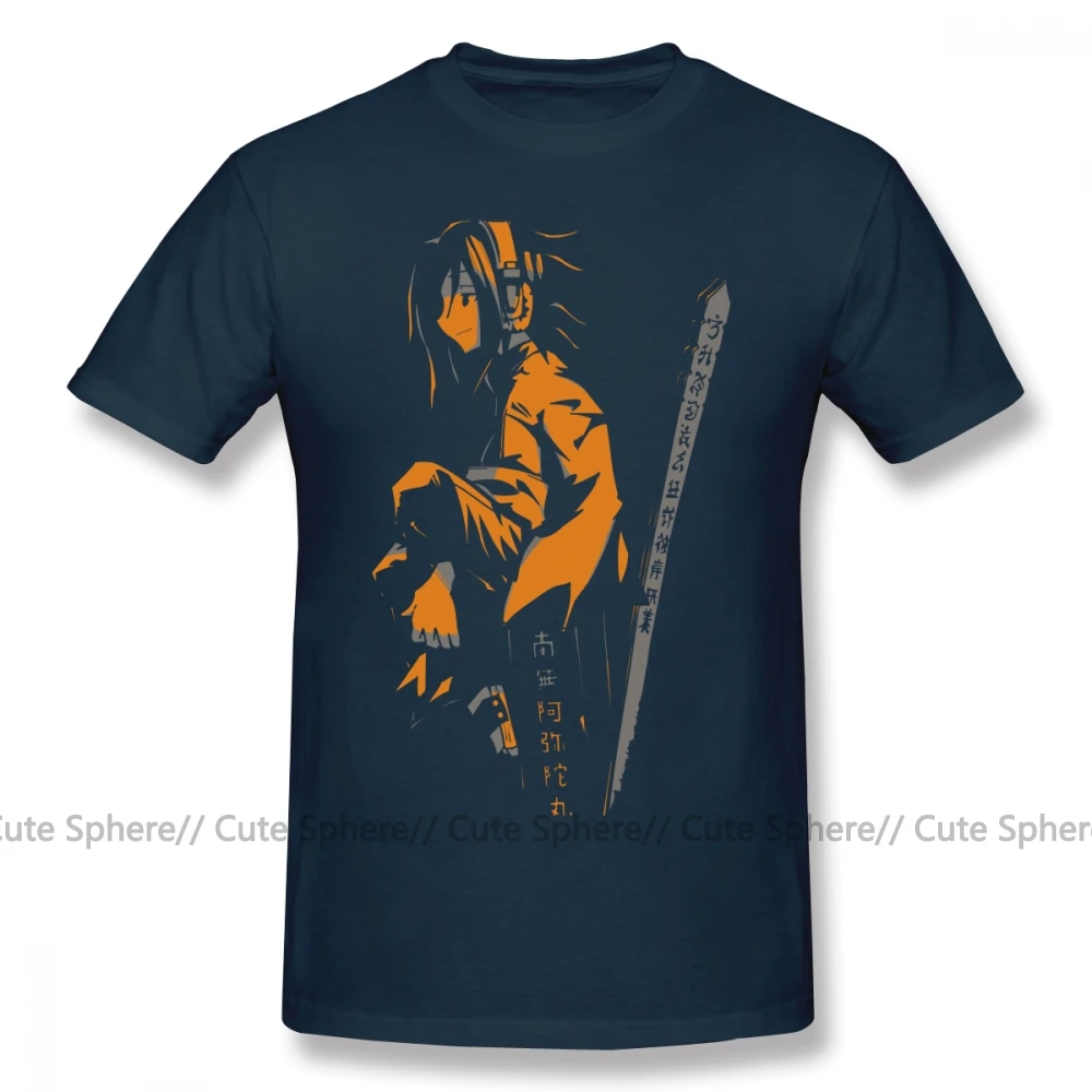 Shaman King, футболка, Shaman King Yoh, оранжевая футболка, 100 хлопок, короткий рукав, футболка, Забавный человек, принт, плюс размер, летняя футболка - Цвет: Navy Blue