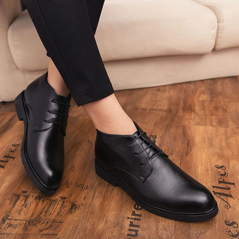 Кожаная роскошная мужская повседневная обувь Мужская на шнуровке Повседневные