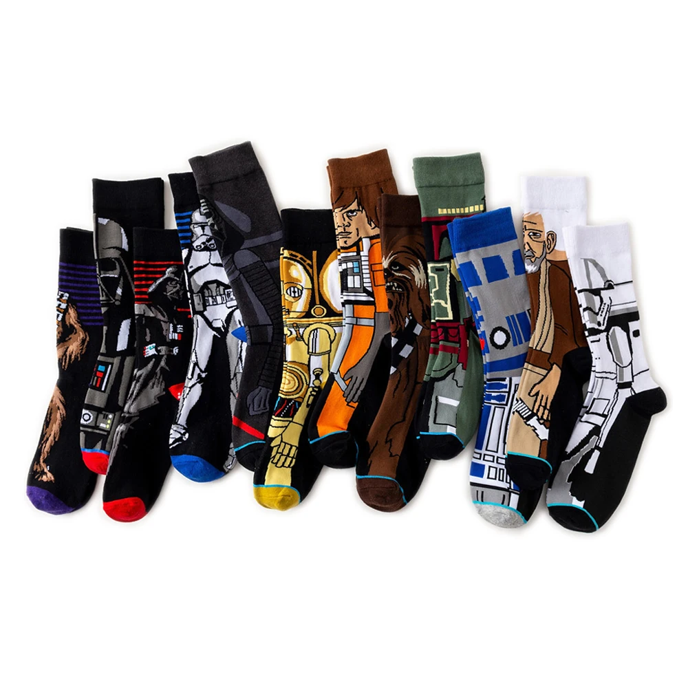 Носки Звездные войны женские хлопковые чулки для девочек длинные носки косплея