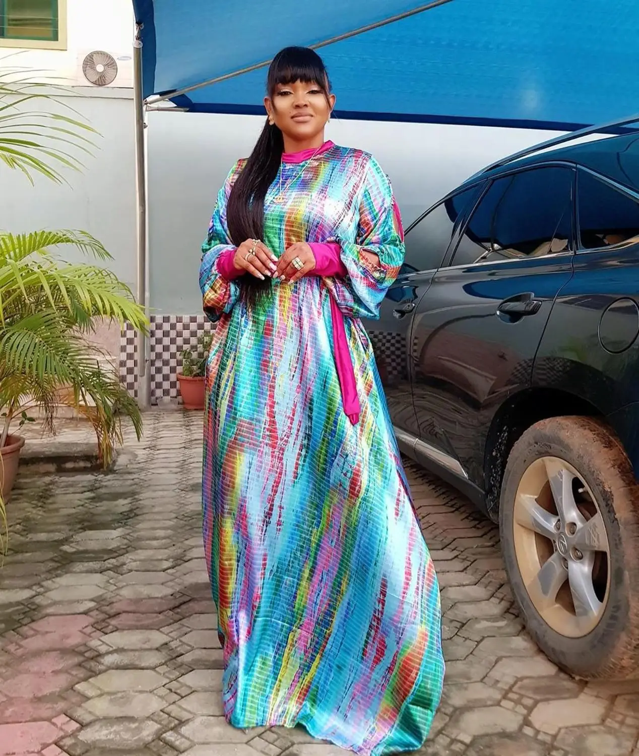 Длинная рубашка Дашики в африканском стиле шелковое платье хиджаб элегантное