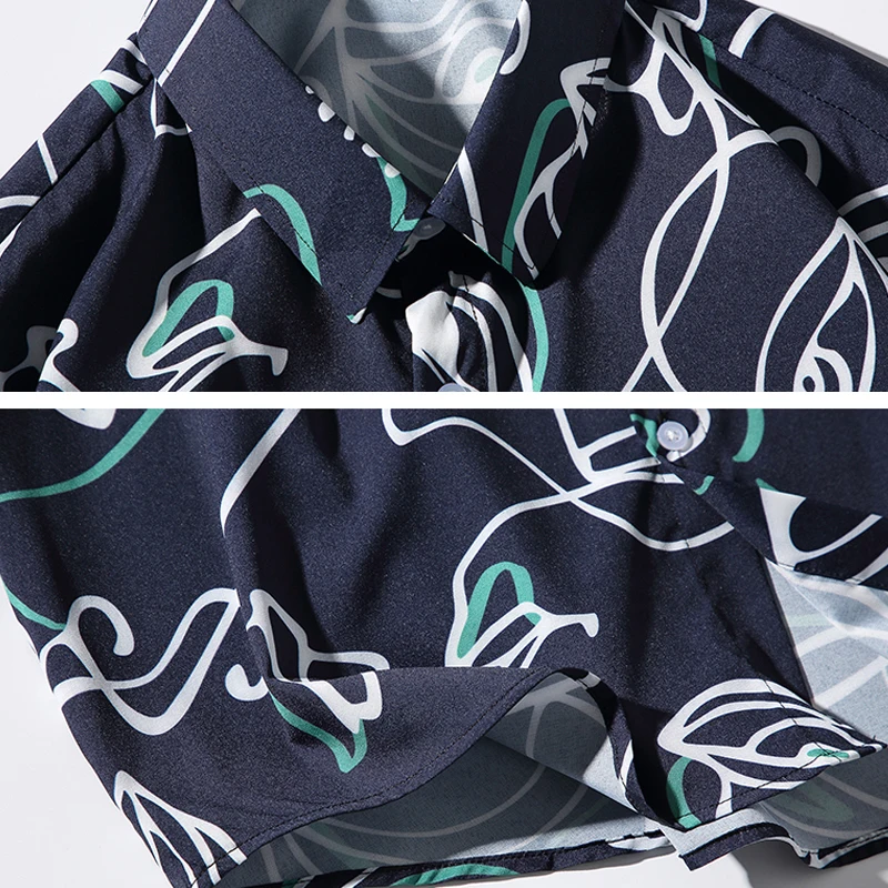 

Una Reta Print Geometry Tracksuit Men New Fashion Men's Clothes Summer Short Sleeve Shirt + Shorts Two-piece Men's Sets Suit