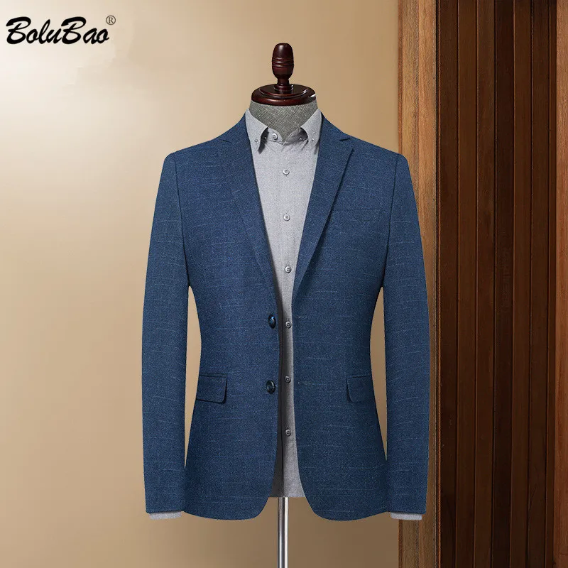 BOLUBAO Brand Men Blazer Coats Slim Fit Business Men's Turndown Collar Office Suit Fashion Warm Autumn Wool Blazers Coat Male