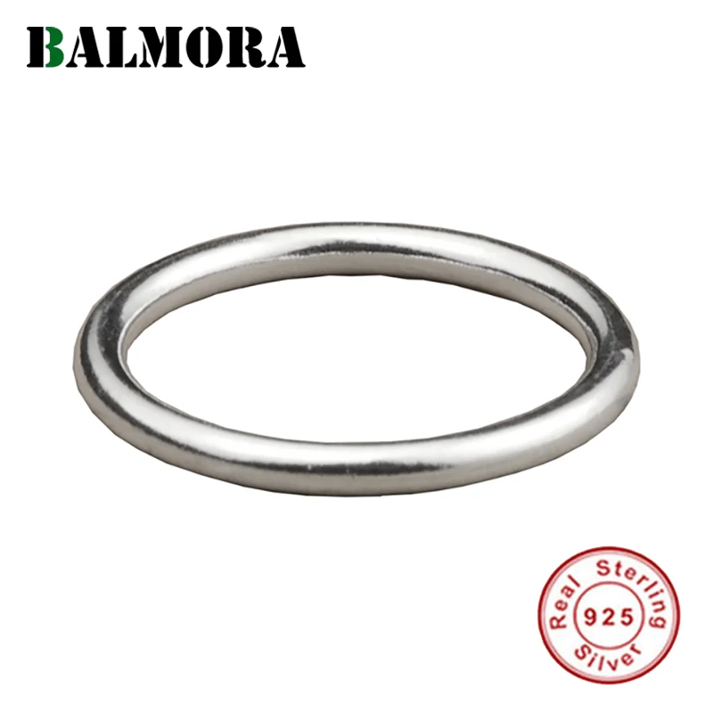 BALMORA Настоящее 925 пробы серебряные Простые штабелируемые кольца обручальные кольца для женщин пара подарок элегантные модные украшения Anillos 2 мм