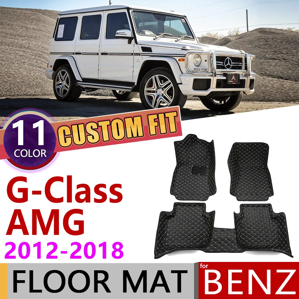 Кожаный автомобильный коврик на заказ для Mercedes Benz G Class AMG 2012 ~ 2018 5 мест ног