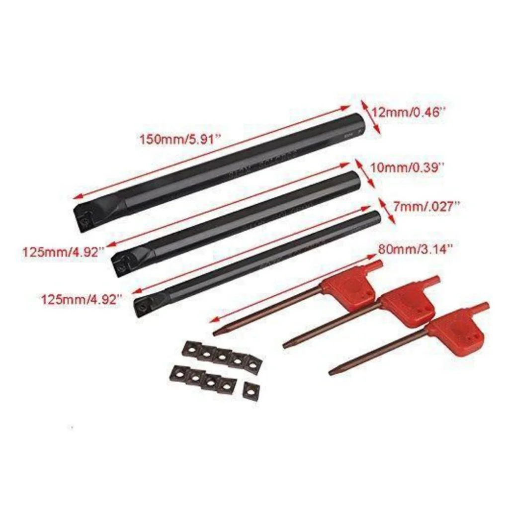 

3x SCLCR Lathe Boring Bar + 10x CCMT0602 Carbide Insert + 3x Wrenches