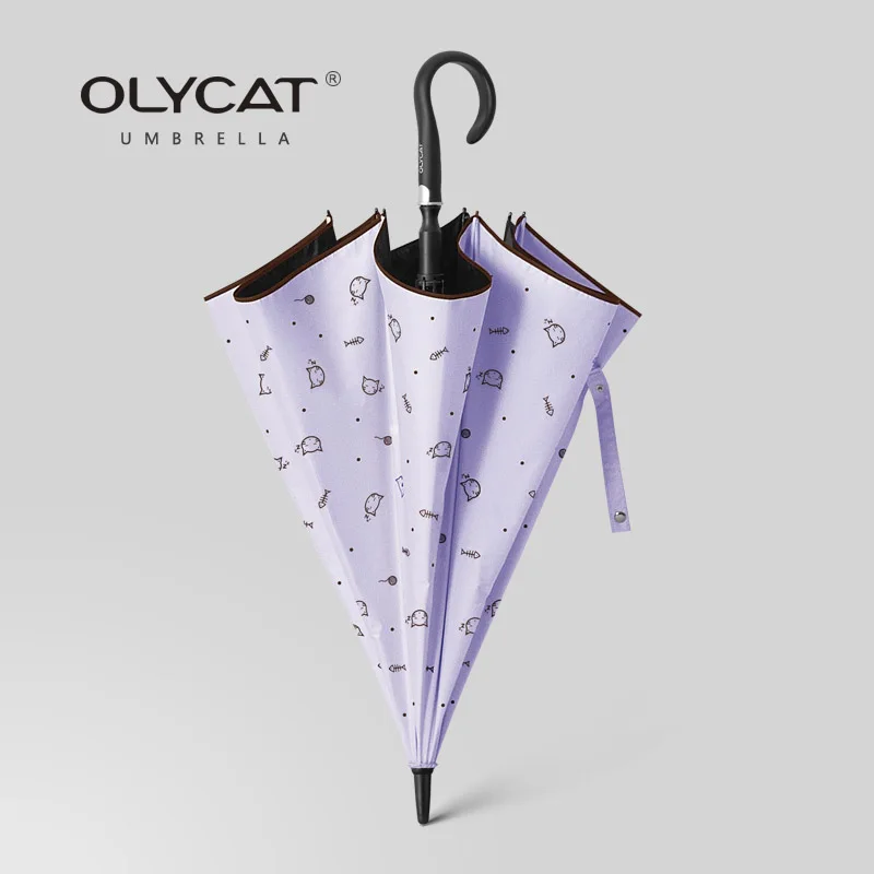 Солнцезащитный зонтик Olycat Ветрозащитный Зонт с длинной ручкой для женщин и