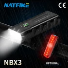 Велосипесветильник светодиодный алюминиевый фонарь NATFIRE, зарядка через USB, задсветильник фонарь, водозащита IPX5, 5200-1200 мАч