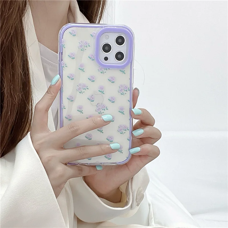 

Fresh purple small broken for iphone 13 pro case XR for iphone11 / 12 / xsmax soft 78plus