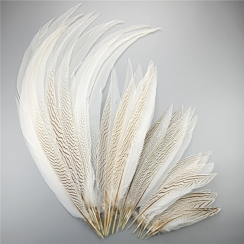 

Wholesale Natural Pheasant Tail Feathers for Crafts 15-80cm Silver Pheasant Feather DIY Wedding Party Decoration Carnival Plumas