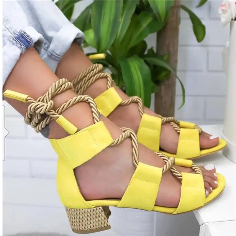 

comemore Summer Wedge Espadrilles Women Sandals 5CM Heel Pointed Fish Mouth Sandals Woman Hemp Lace Up Women Platform Sandals