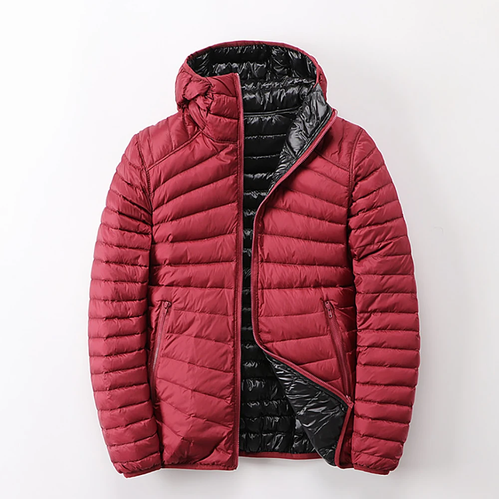 

Women WinterDown Jacket Warm Coat Hooded Reversible Jacket Ultralight Duck Down Coat Long Sleeve Parka Portable Autumn Outwear