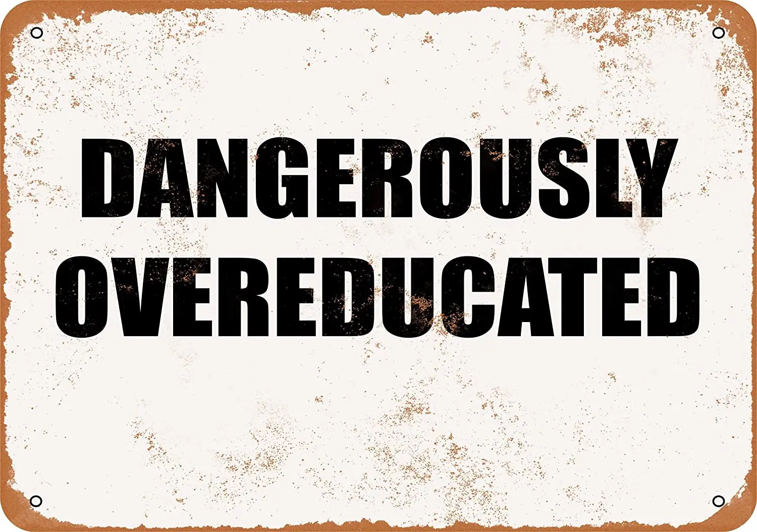 

WallColor 8*12 Metal Sign Dangerously Overeducated Vintage Look