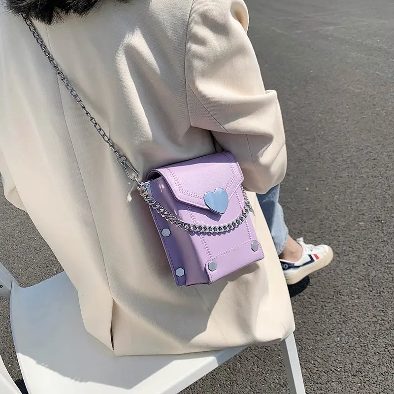 Женская сумка через плечо с цепочкой летняя мини-сумка из искусственной кожи для