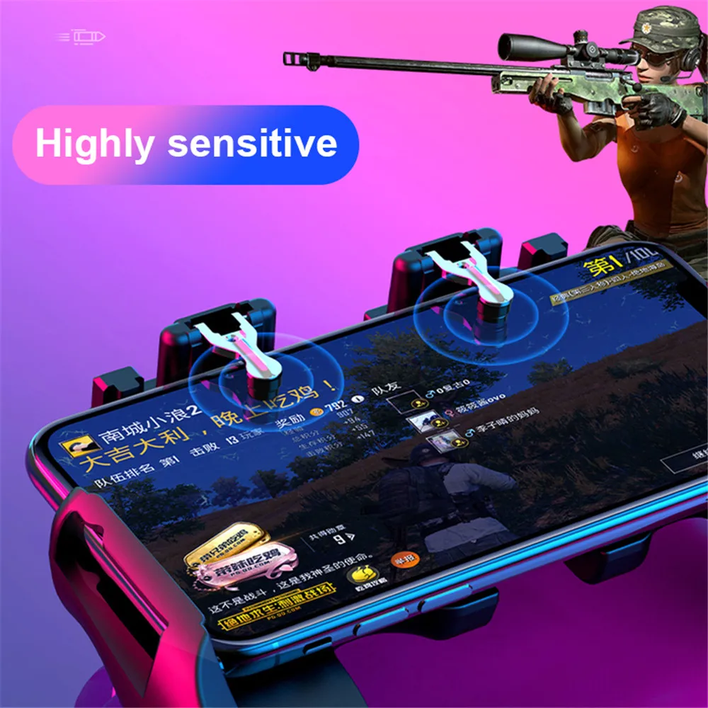 H6 металлический PUBG мобильной игры для iPhone SamSung Xiaomi android контроллер триггера Ручка Вентилятор охлаждения 3 в 1 геймпад джойстик
