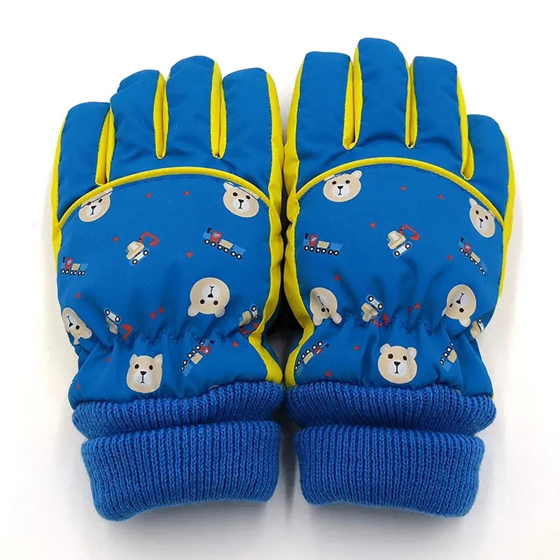 Autumn and Winter Children 5-8 Years Old Keep Warm Gloves Lovely Bear Sewing Machining Child Unisex Non-slip Ski Mitten |
