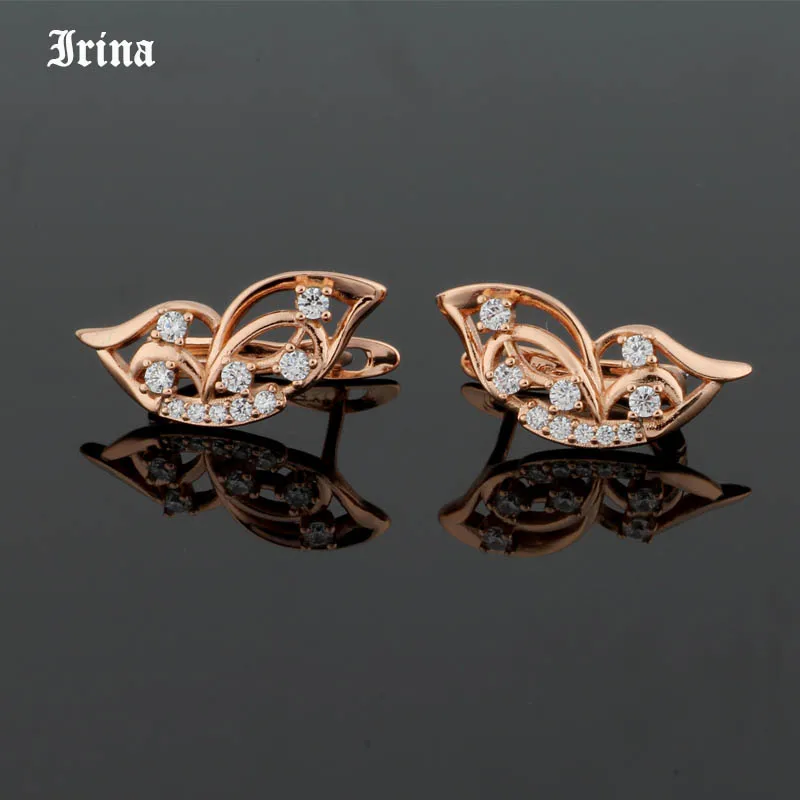 

Fashion earrings unusual Design High Quality Rose Gold-color Plated Earrings Jewelry for Women Charm Valentine's Day Gifts