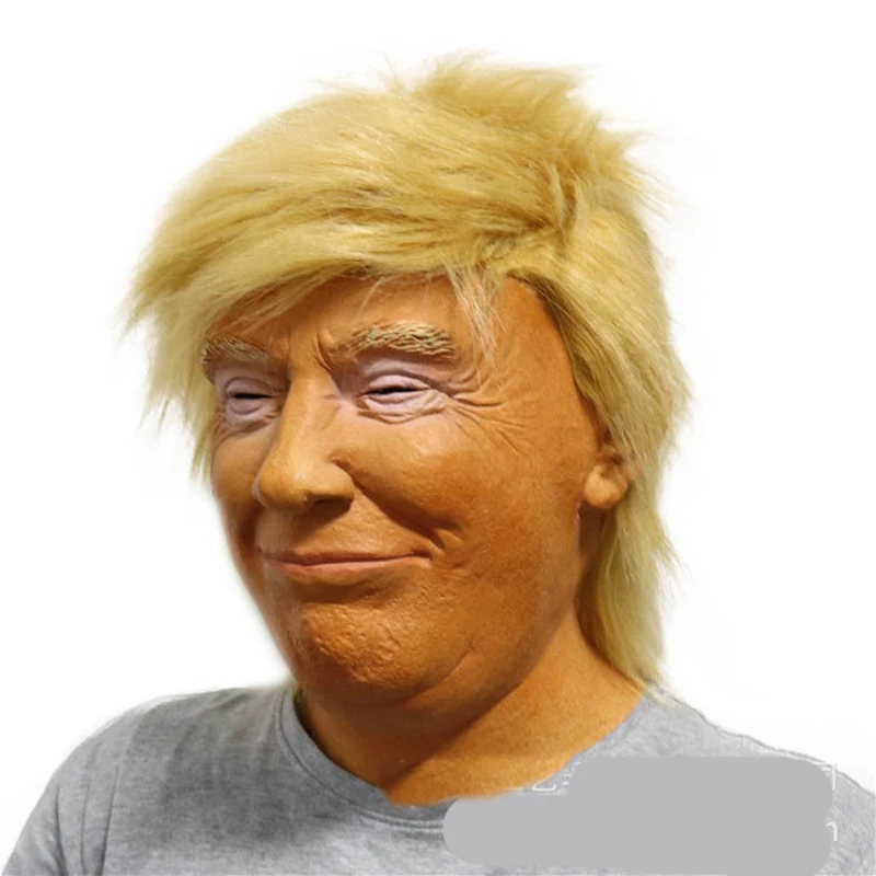 Президент Транг Трамп маска игрушки Косплей желтые волосы латексная головные