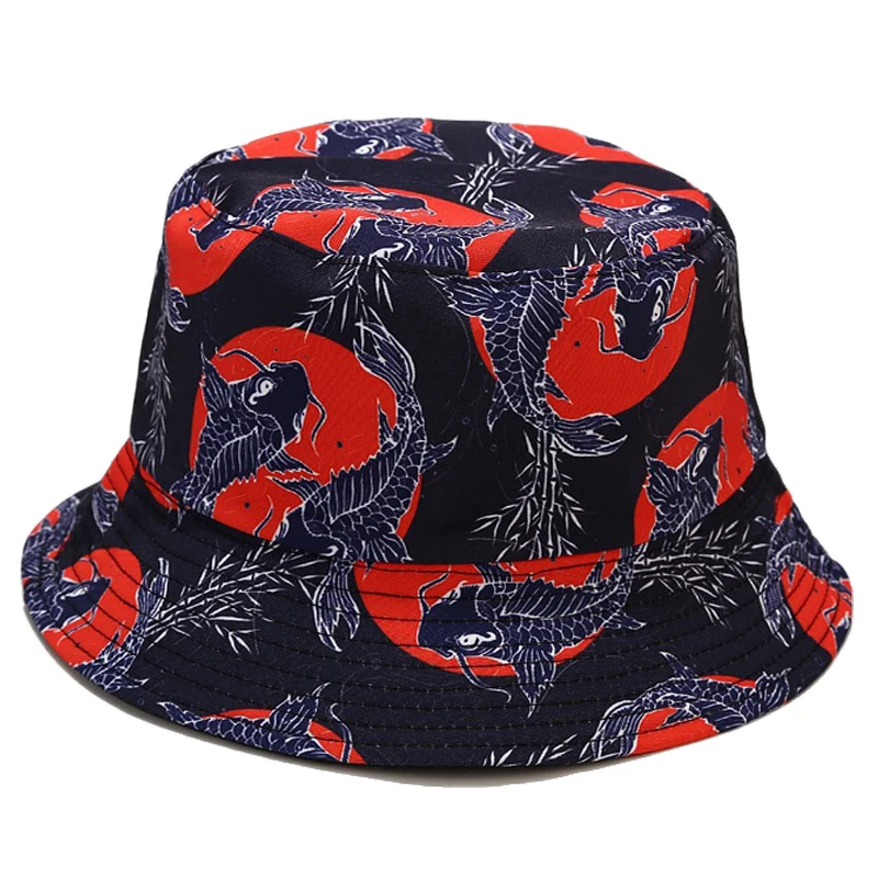 

New Creativity Cartoon Animation Bucket Hat Men Women Double Sided Fashion Hip Hop Fisherman Hats Outdoor Panama Beach Sun Hat
