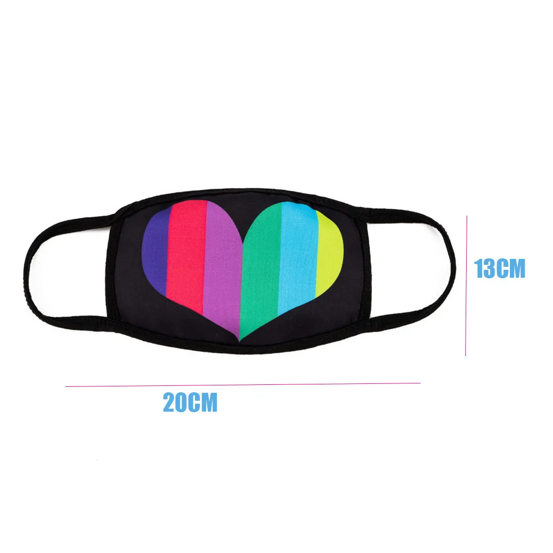 

1Pcs Adult Neutral Rainbow Letter Cotton Printing Facemask Adjustable Safet Protect Washable Mouth Mask mascarilla reutilizable