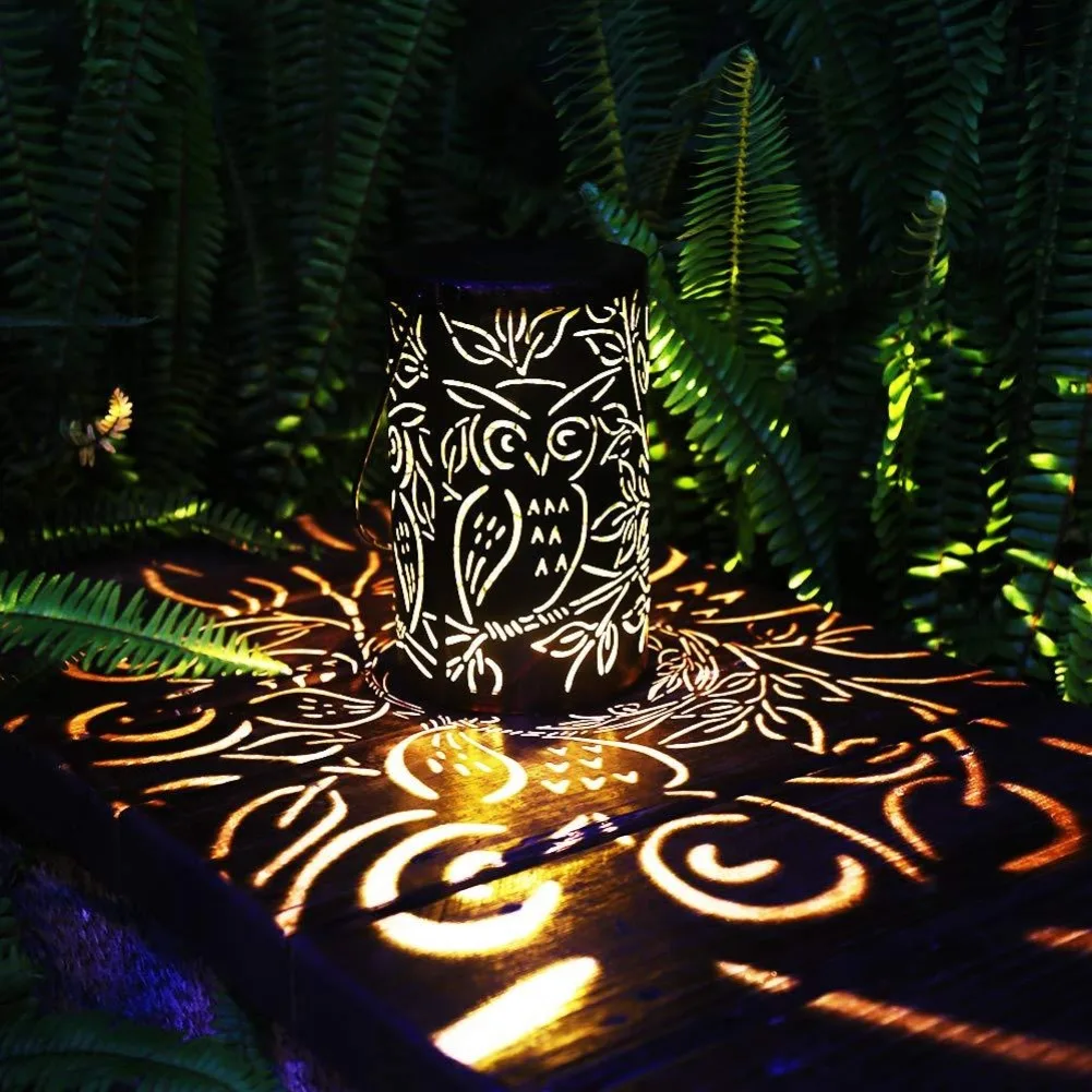 

Led Solar Light Outdoor Garden Light Decorative Iron Owl Solar Power Lantern Hanging Tree Lamp for Patio Yard Garden Decoration
