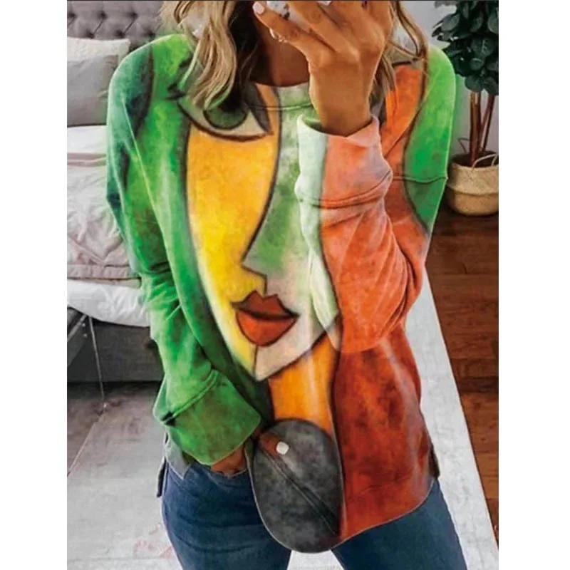 

Spring Summer Long Sleeve T-Shirt Women Basic Tee Shirt Print T Shirt Women Casual O-neck Women Tshirt Plus Size 3XL Tops