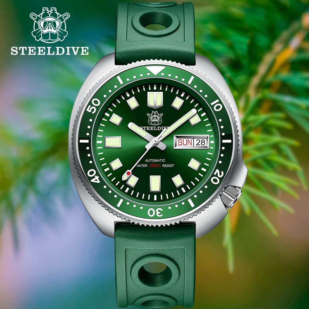 

STEELDIVE Classic Dive Watch SD1970W Fashion Dual Calendar 200m Waterproof NH36 Automatic Mechanical Men Luxury Popularity Watch