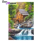Алмазная живопись Ever Instant 5D сделай сам, Квадратный Дом, вода, река, дерево, картина стразы, мозаика, алмазная вышивка, декор 3F2018