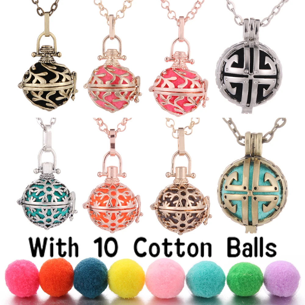 

10Pcs/Lot Aromatherapy Diffuser Neckalce Cage Jewelry Pendant Locket Pregnant Jewelry Chime Angel Wings Music Ball Accessories