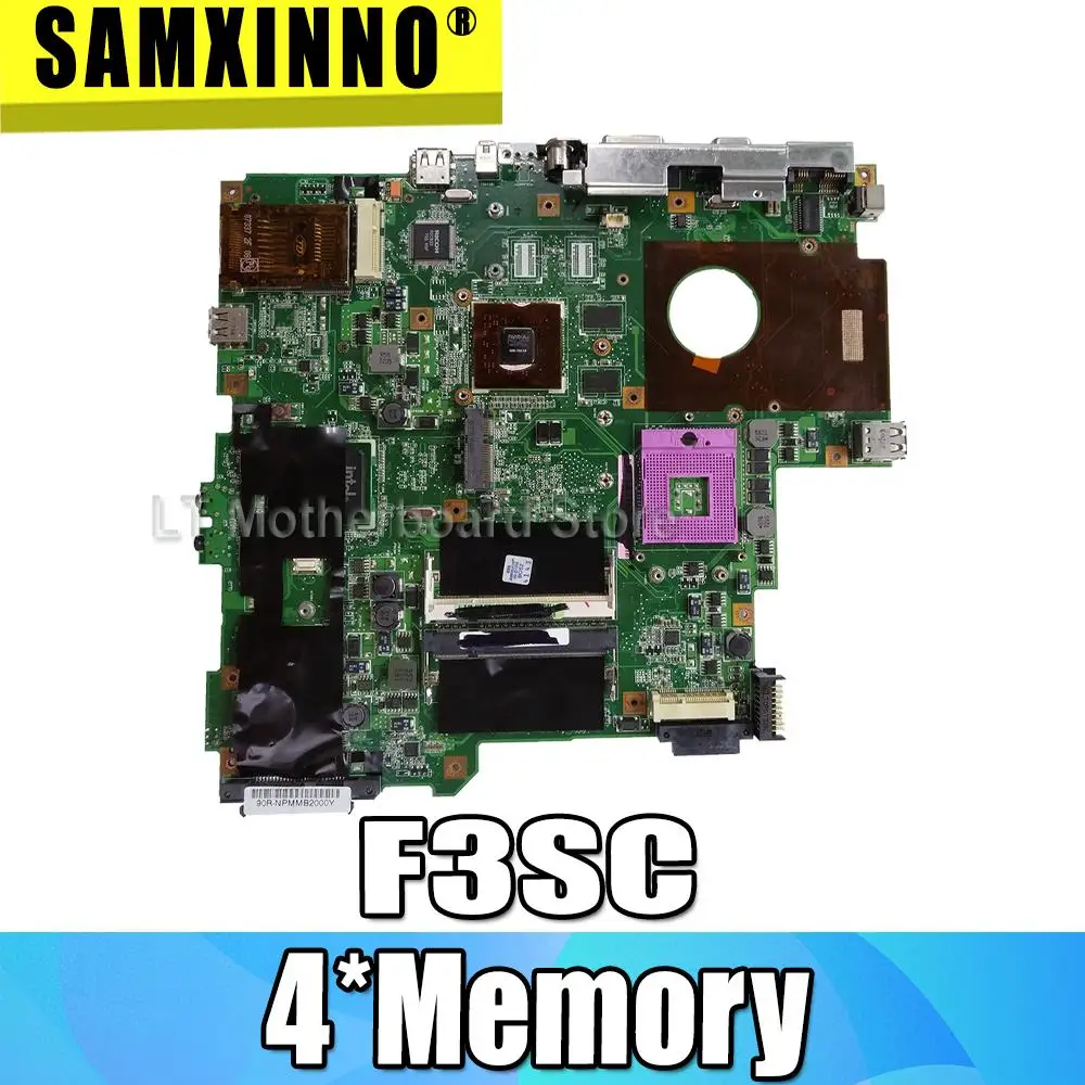 Материнская плата для ноутбука For Asus F3S F3SC F3SV F3SG X52S тест 100% OK 4 * Память | Компьютеры