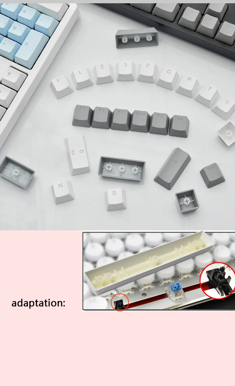 PBT Translucent Backlight Keycaps 104 Keys Mechanical Keyboard Key Cap Double Shot Key Cap For Cherry MX