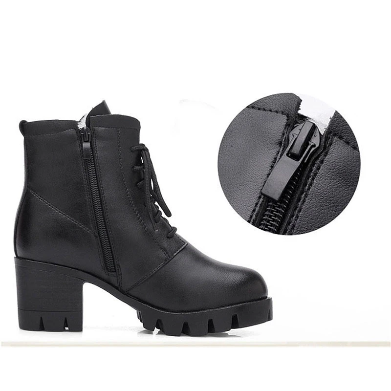 Женские сапоги из натуральной кожи модель 2019 года теплые зимние на высоком