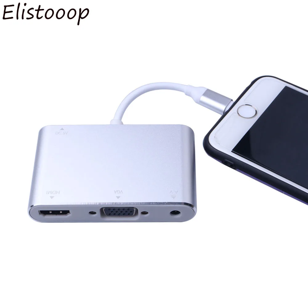 Переходник с Lightning на HDMI VGA аудиоразъем Кабель-адаптер для ТВ iPhone X 8 7 Plus 6 6S iPad серии