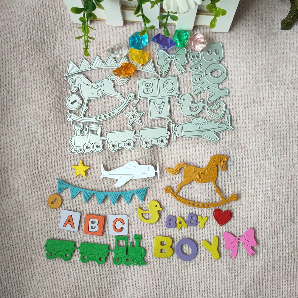 

New 12PCS-SET BOY BABY Metal Cutting Dies for DIY Scrapbooking Creative Decoration die cutter craft kids handmade
