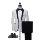 Костюм для жениха Свадебный Мужской, пиджак и брюки, белыйбордовый костюм, 2 предмета