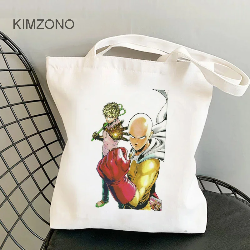 

One Punch Man Сумка для покупок многоразовая сумка-шоппер, джутовый мешок с ручками bolsa bolso сумка sacola из натурального джута тканый складной мешок ...