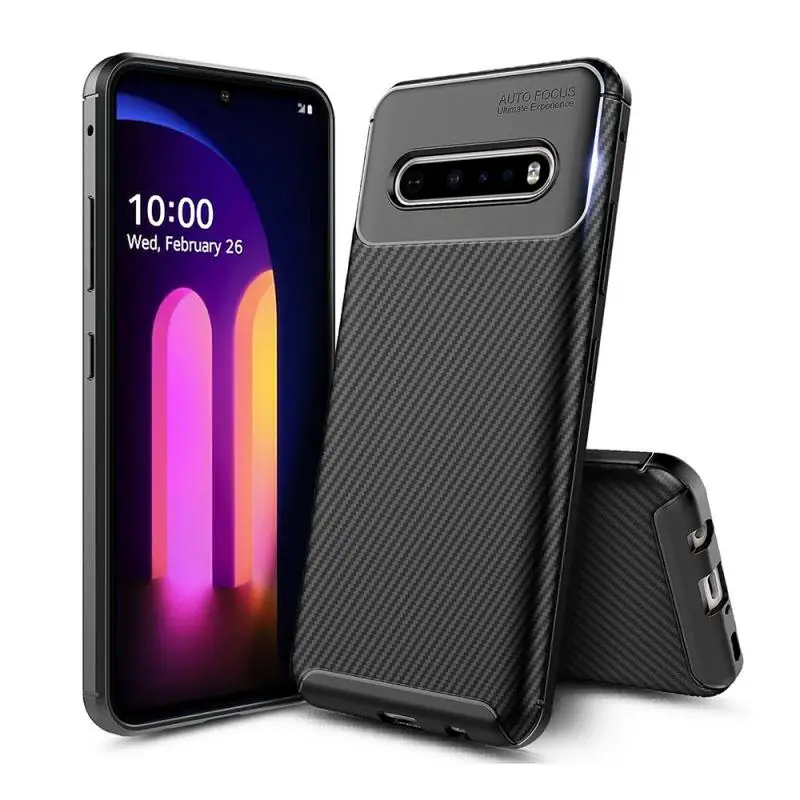 

For LG V60 ThinQ 5G Case Ultra Sim Thin Fit Carbon Fiber Designed Phone Cover Lens Full Coverage Print Phone Case