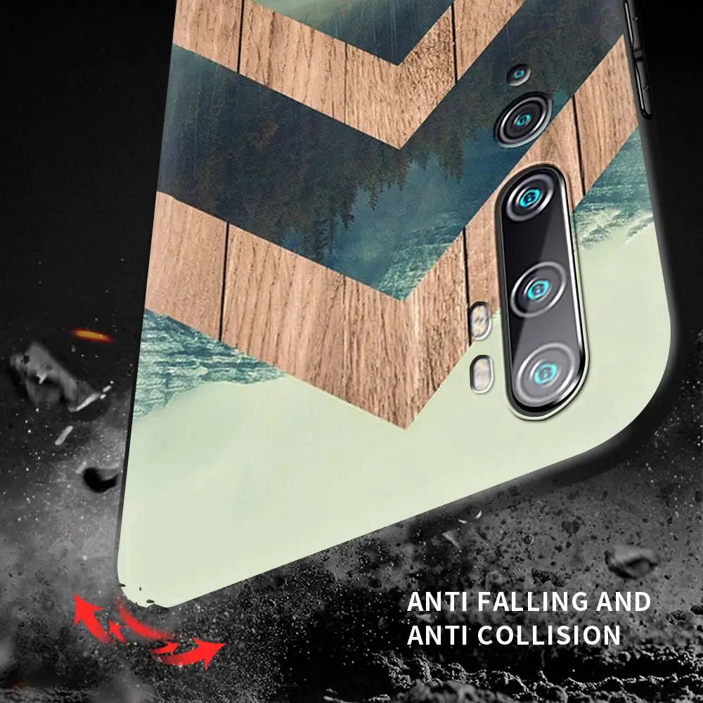 

Forest Geometry Wood Nature Case For Xiaomi Mi 11 Poco X3 NFC Note 10 10T 9T CC9 9 A2 Lite 8 9SE A1 Black Shockproof Phone Shell