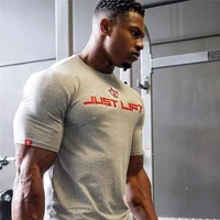 2021 summer cotton gym shirt sport t shirt men short sleeve running shirt men workout training tees fitness top sport t shirt