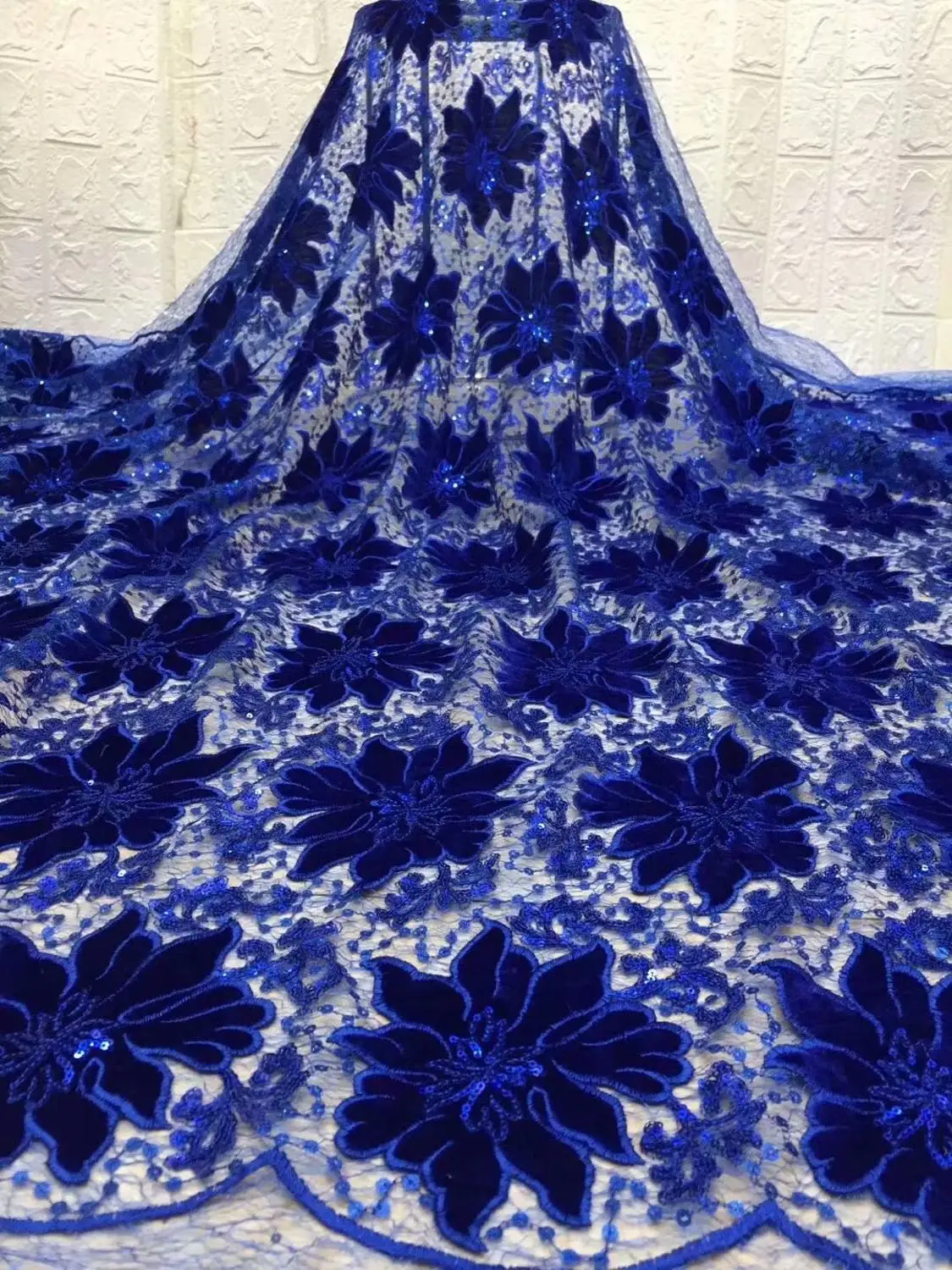 2020 Высококачественная африканская кружевная ткань с вышивкой бархатное