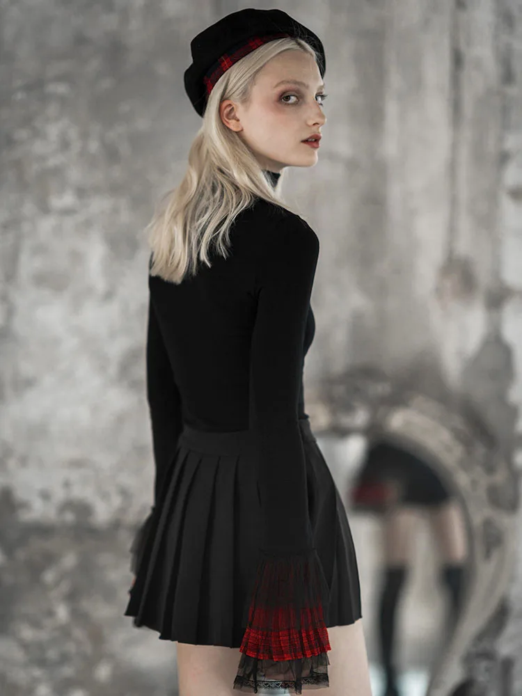 Панк Rave women's Goth Высокая шея тонированные роговые рукава футболки PT 403TC|Футболки|