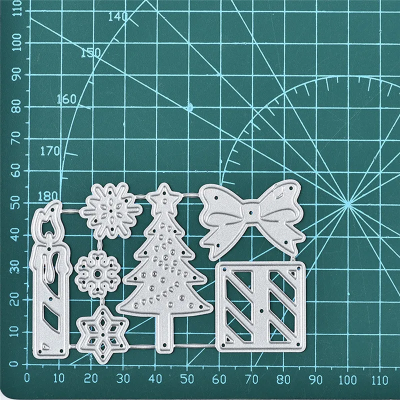 Naifumodo Christmas Tree Dies Gift Box Metal Cutting Scrapbooking for Card Making DIY Embossing Cuts Craft Letter | Дом и сад