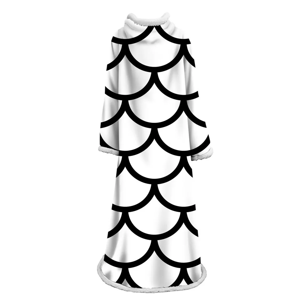 Зимние одеяла 3D чешуи русалки одеяло с цветным рукавом для взрослых переносные