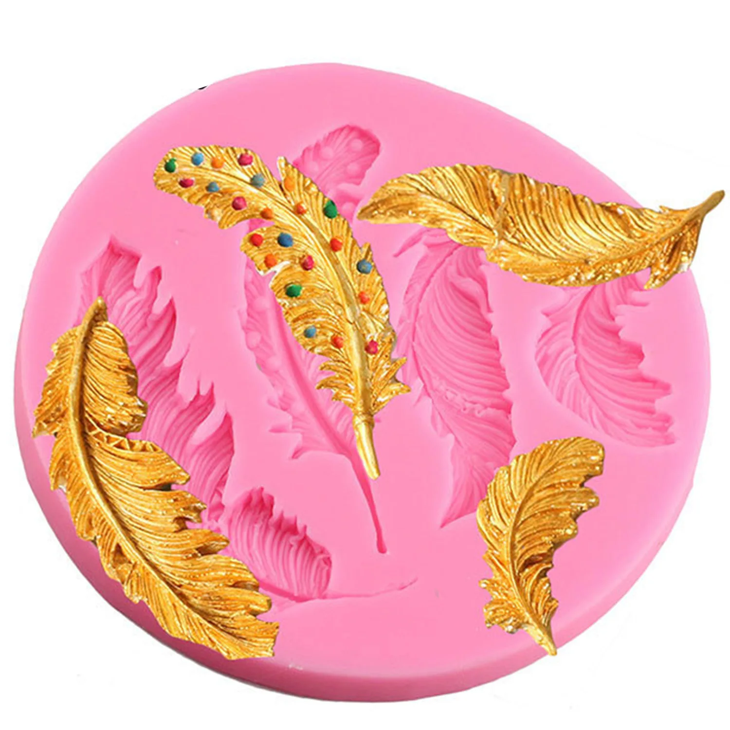 

Dots Feather Silicone Fondant Mold For DIY Pastry Cake Dessert Chocolate Lace Decoration Kitchen Baking Tool