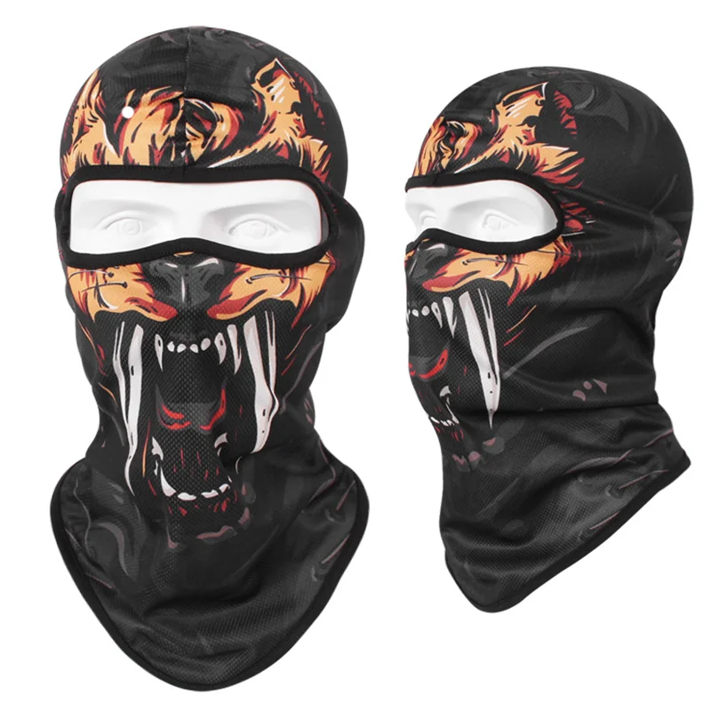 Балаклава с 3D рисунком кота собаки мотоцикла мотокросса лыжного спорта