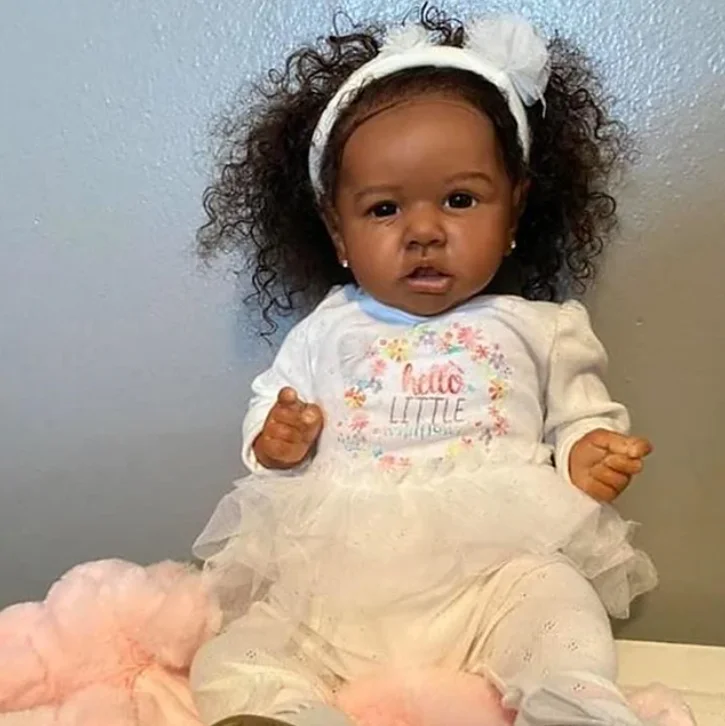 

Black African American Bebe Reborn Real Baby Doll Kit Whole Silicone Body Pretty Baby-Alive Doll Bebe Realista For Mommy Kids