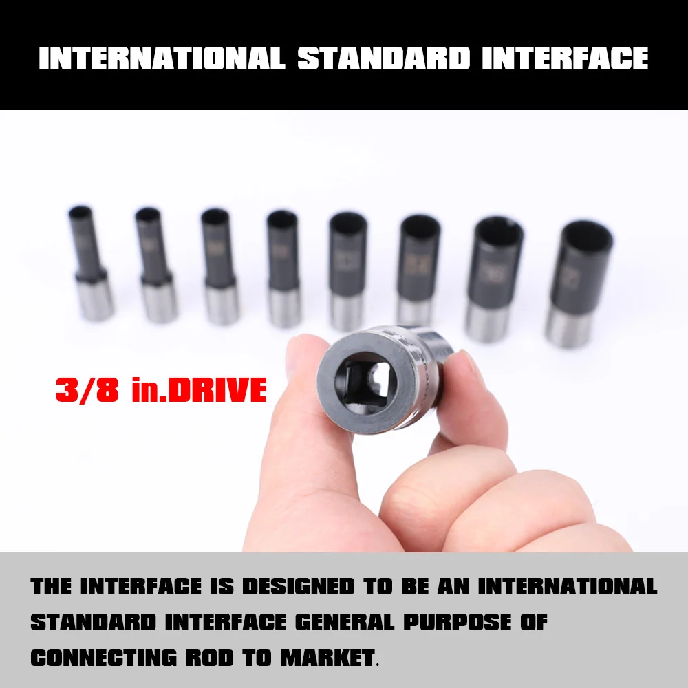 

9pc British Sleeve Universal Multifunctional Combination Tool Head Torx Impact Socket Set With Ratchet