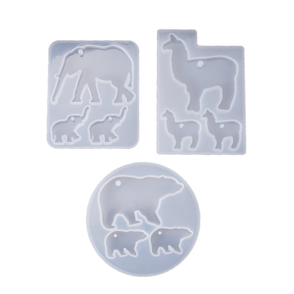 3 вида стилей УФ-эпоксидные силиконовые формы Альпака слон полярный медведь для