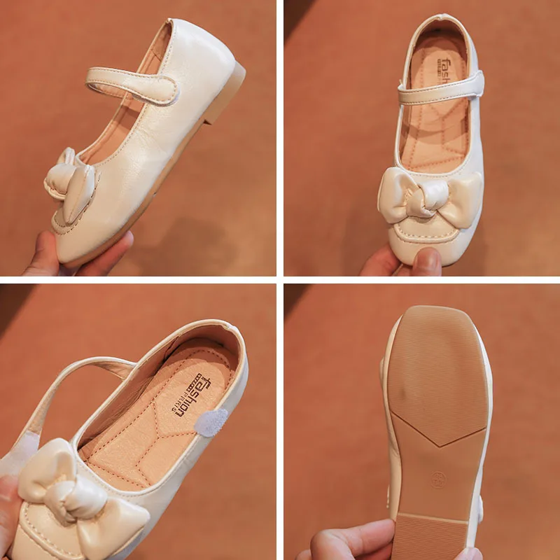 

2021Autumn New Girls Shoes Pink Black Bowknot Children Princess Leather Shoes Kids Shoes For Spring Autumn chaussure fille 2-12T