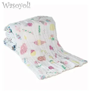 Носовой платок для младенцев, 5 шт.лот, разноцветный, 25 х50 см, 100% хлопок, 6 слоев